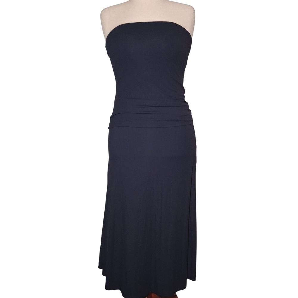 NWT OGL Eco-SkinKiss Matte Rib Tube Top & Mermaid Midi Skirt Set Midnight Navy L - Picture 2 of 16